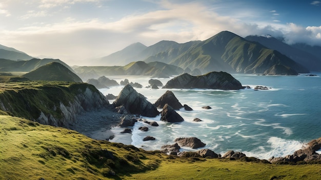 La côte panoramique de l'île du Sud de la Nouvelle-Zélande