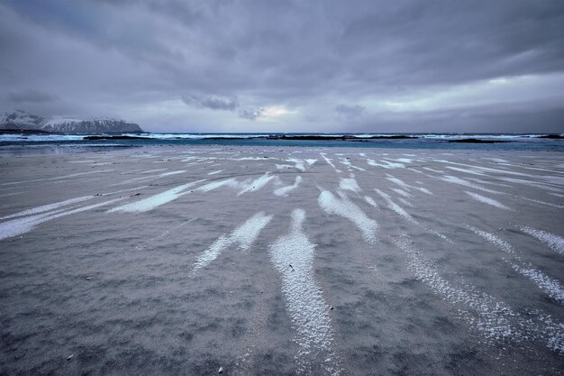 Photo côte rocheuse du fjord en norvège