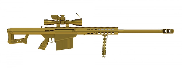 À Côté De La Vue De Fusil Sniper Or Isolé