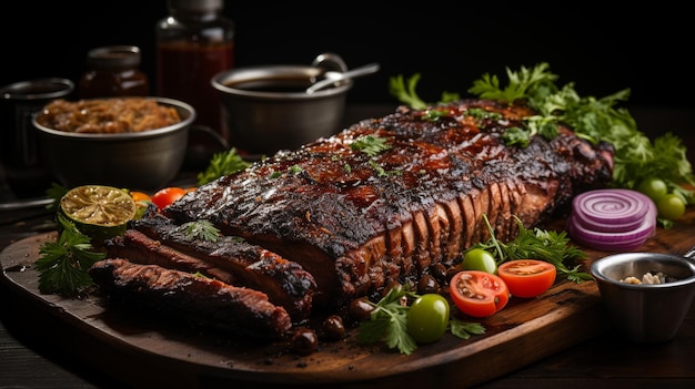 Photo côtes de bœuf grillées au barbecue avec des herbes et des épices