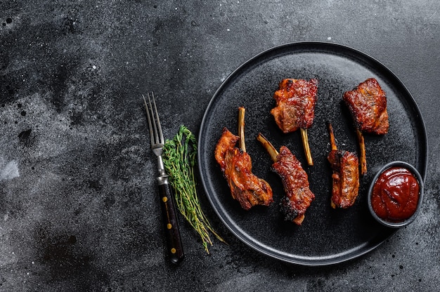 Côtes levées de filet de veau tranchées grillées au barbecue