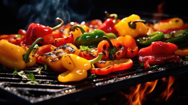 Photo les côtes, le poivre, la nourriture au barbecue.