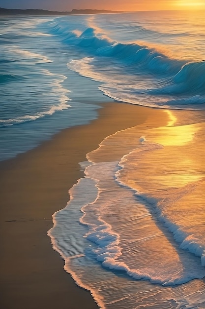 Sur les côtes, saisissez la sérénité de l'aube alors qu'elle se brise sur l'océan.