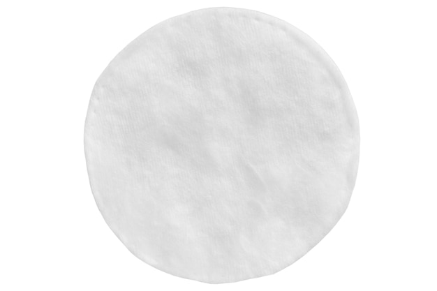 Coton propre blanc isolé sur blanc