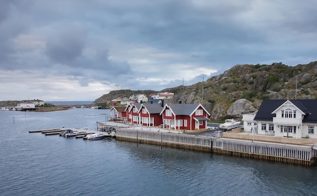 Cottages rouges Îles Norvège