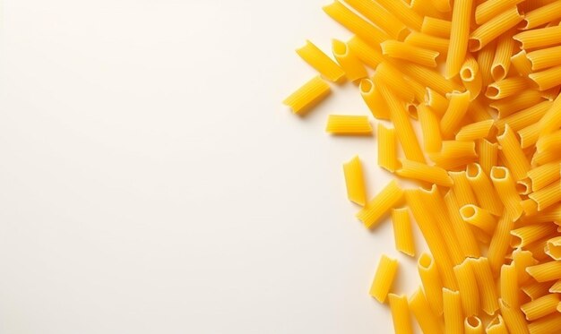 Photo une couche plate de pâtes isolée sur un fond blanc