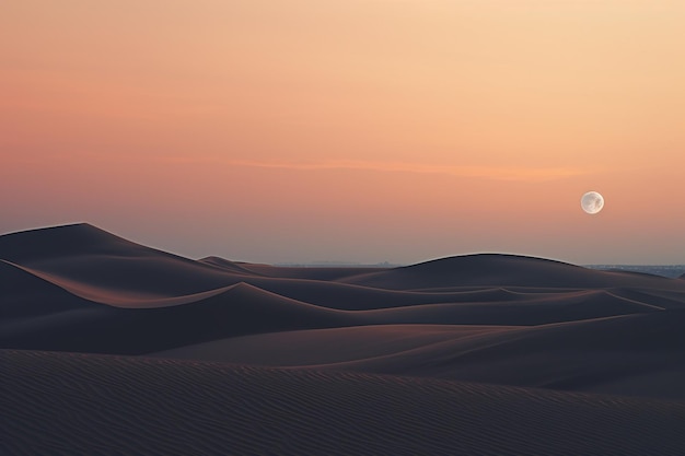 Le coucher du soleil sur un paysage lunaire