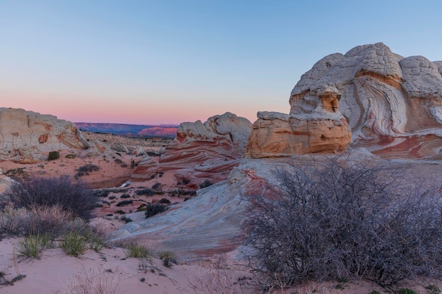 Coucher du soleil à White Pocket dans le Vermillion Cliffs National Monument Arizona