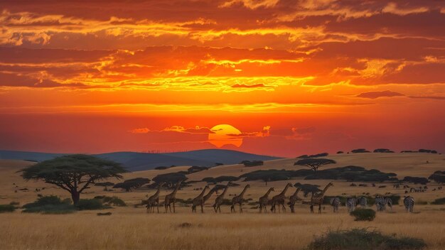 Le coucher de soleil en Afrique