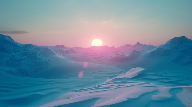 Un coucher de soleil apaisant sur les dunes de sable