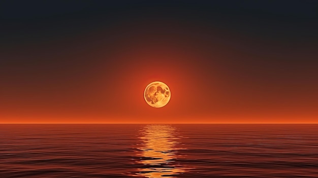 coucher de soleil au-dessus de la mer IA générative