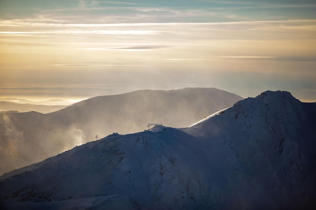 Coucher de soleil au-dessus des tatras slovaques