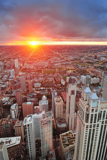 Coucher de soleil à Chicago