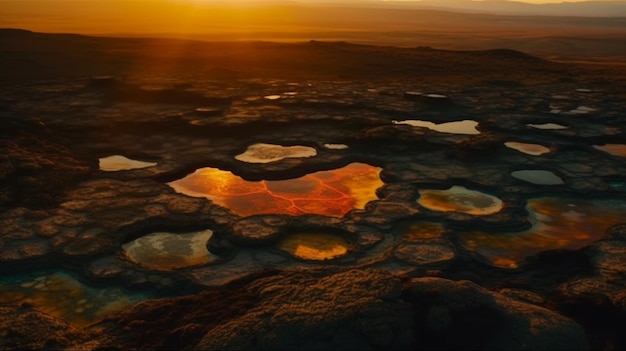 Un coucher de soleil avec un ciel en arrière-plan