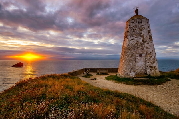 Coucher de soleil sur la colline du phare