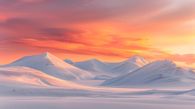 Un coucher de soleil dans un désert arctique