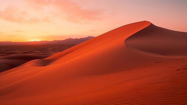 Le coucher de soleil dans le désert