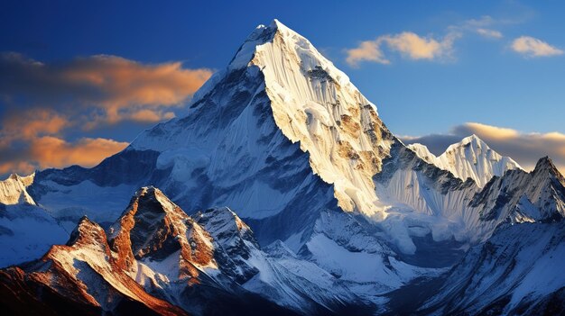 Le coucher de soleil dans les montagnes Génératif Ai