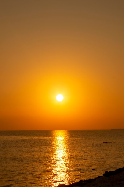 Photo le coucher de soleil du paysage