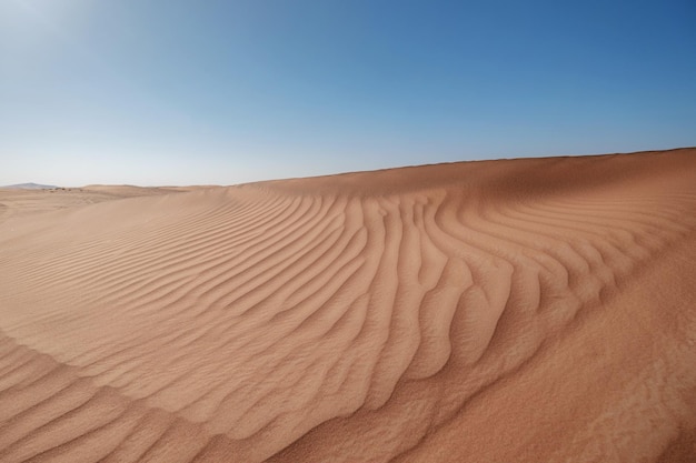Coucher de soleil sur les dunes de sable dans le désert