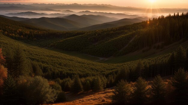 Coucher de soleil fumé généré par l'IA