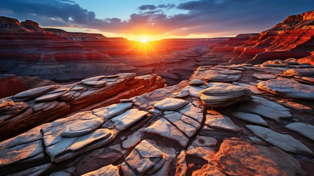 coucher de soleil sur le grand canyon