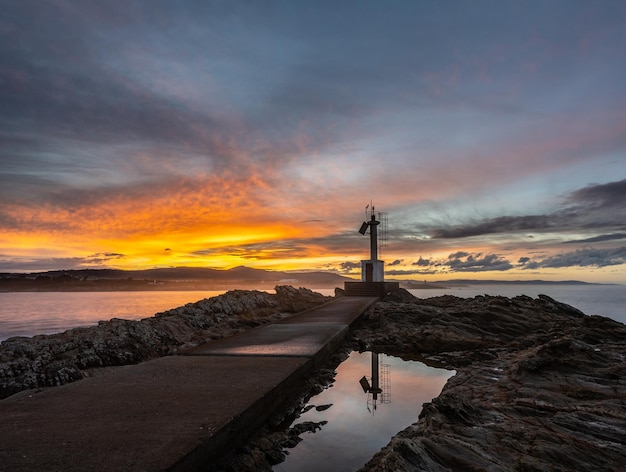 Coucher de soleil d'hiver sur la côte cantabrique depuis La Punta de la Cruz