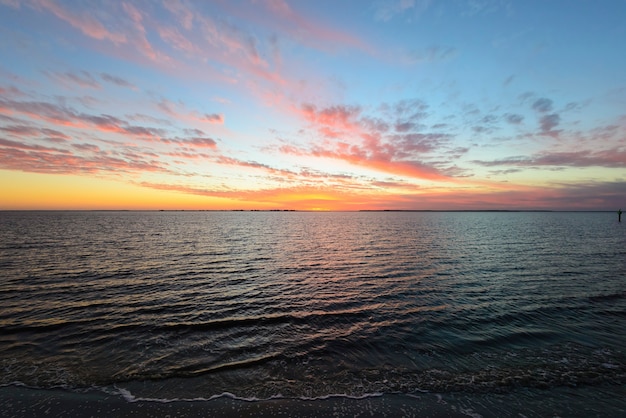 Coucher de soleil d'hiver pastel sur l'île de Jekyll