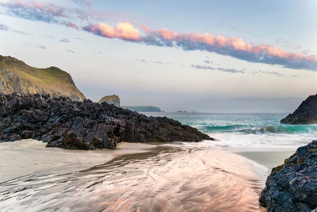 Coucher de soleil à Kynance Cove