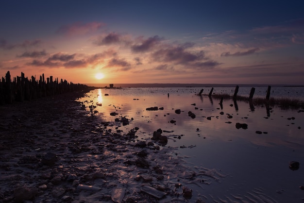 coucher de soleil sur le lac