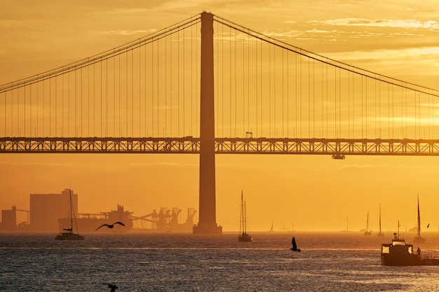 Coucher de soleil à Lisbonne Portugal