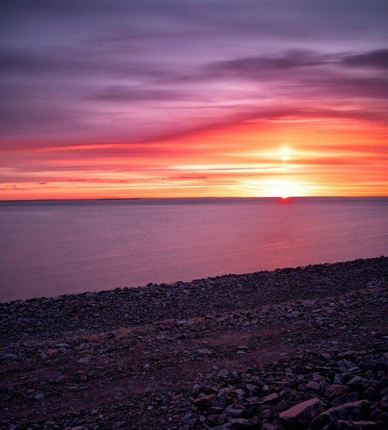 Coucher de soleil longue exposition