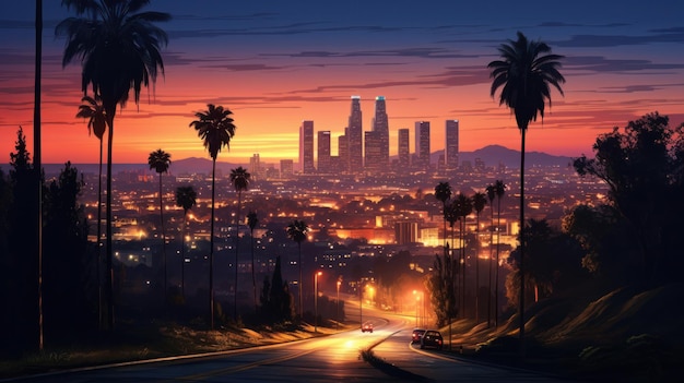 Le coucher de soleil à Los Angeles Un voyage dans la ville des rêves