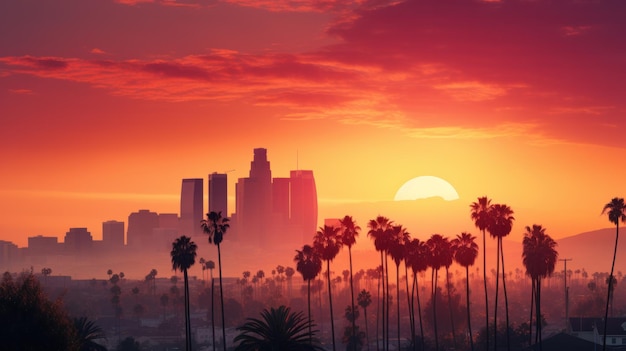 Le coucher de soleil à Los Angeles Un voyage dans la ville des rêves