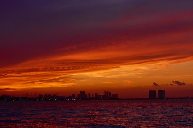 Coucher de soleil sur la mer des Caraïbes