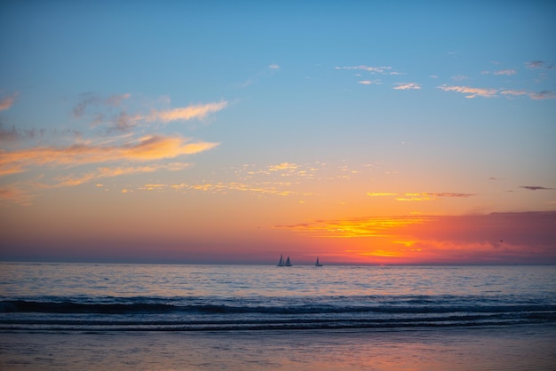 Coucher de soleil sur la mer