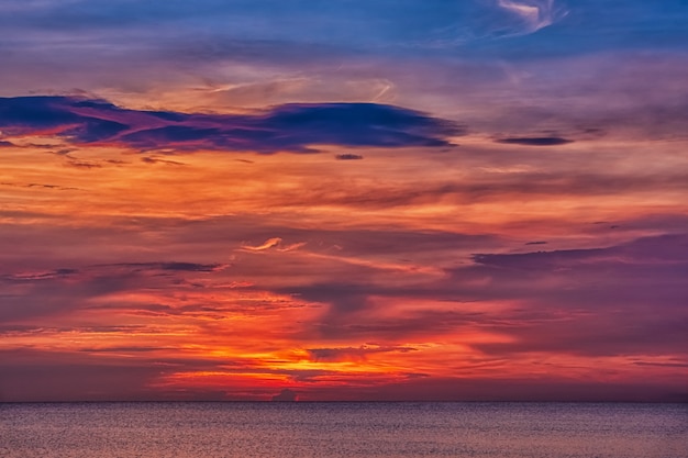 Coucher de soleil à la mer