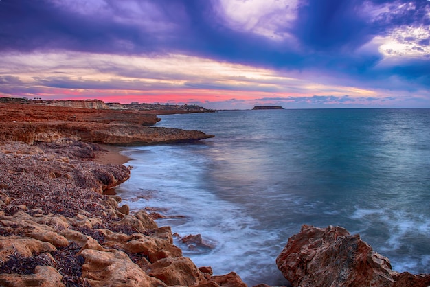 coucher de soleil à la mer