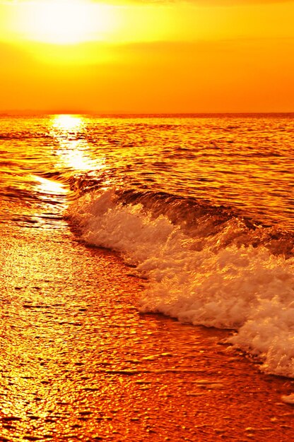 Photo coucher de soleil sur la mer