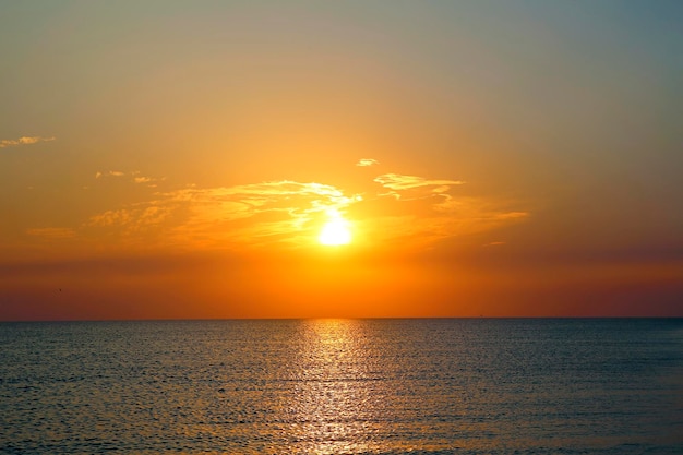 Coucher de soleil sur la mer