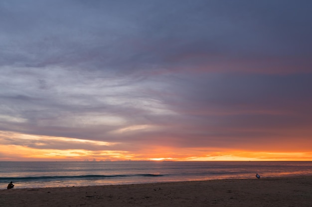 coucher de soleil sur la mer