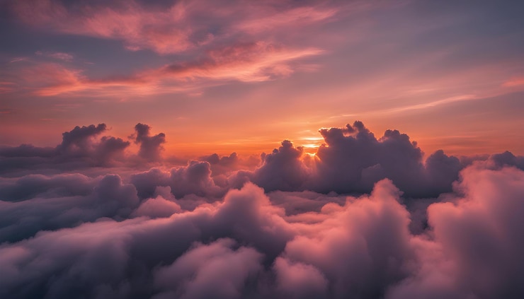 Photo coucher de soleil sur les nuages par personne