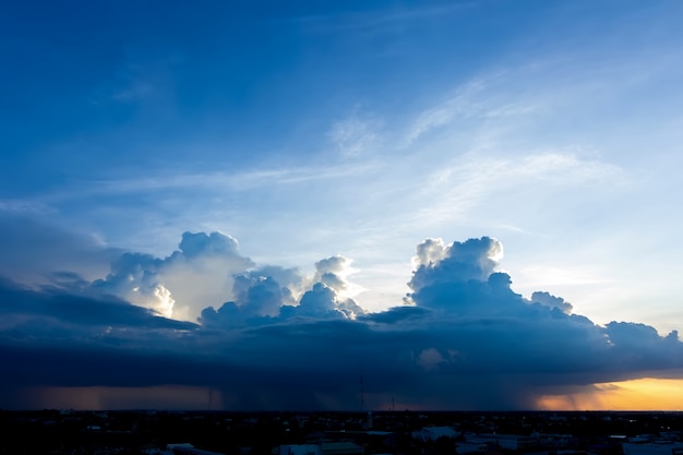 Coucher de soleil avec nuages