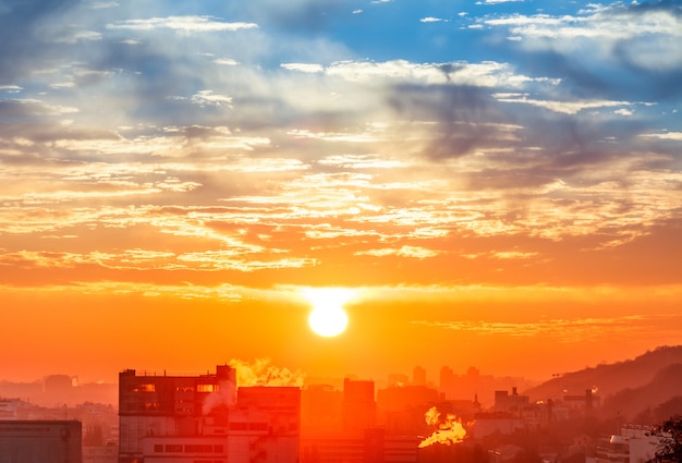 Coucher de soleil orange