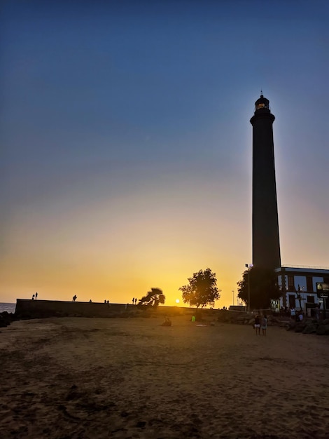 Coucher de soleil de Phare de Maspalomas Gran Canaria