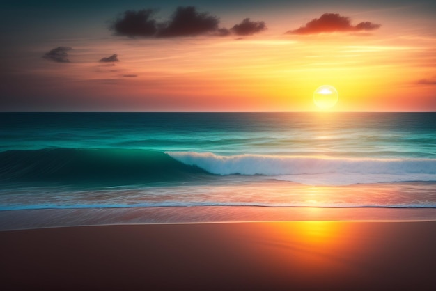 Coucher de soleil sur la plage fonds d'écran et images