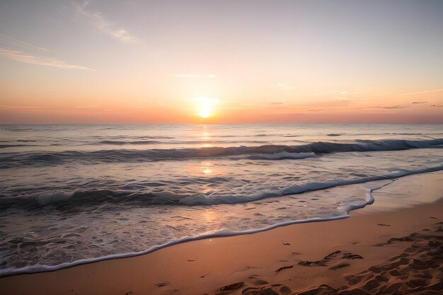 Le coucher de soleil sur la plage