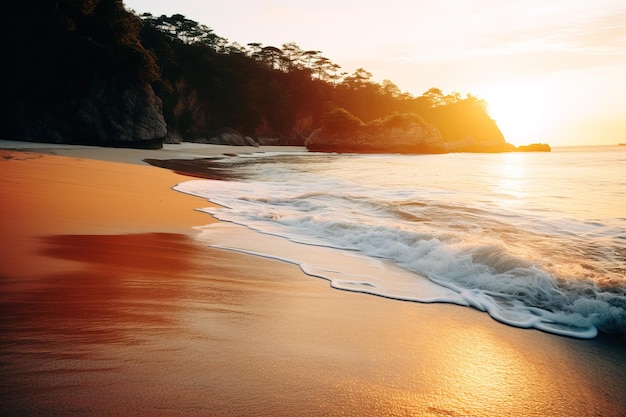 Le coucher de soleil sur la plage