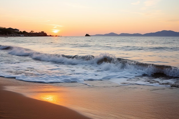 Le coucher de soleil sur la plage