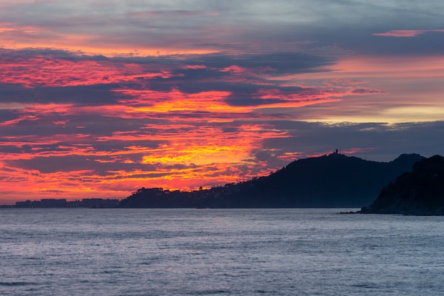 Coucher de soleil à la plage